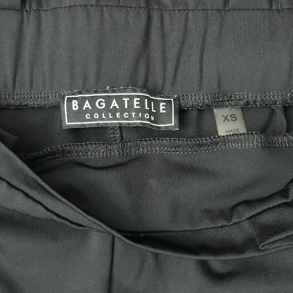 NWOT Bagatelle Tie Front Elastic High Waist Relaxed Fit Black Pants - Picture 4 of 10